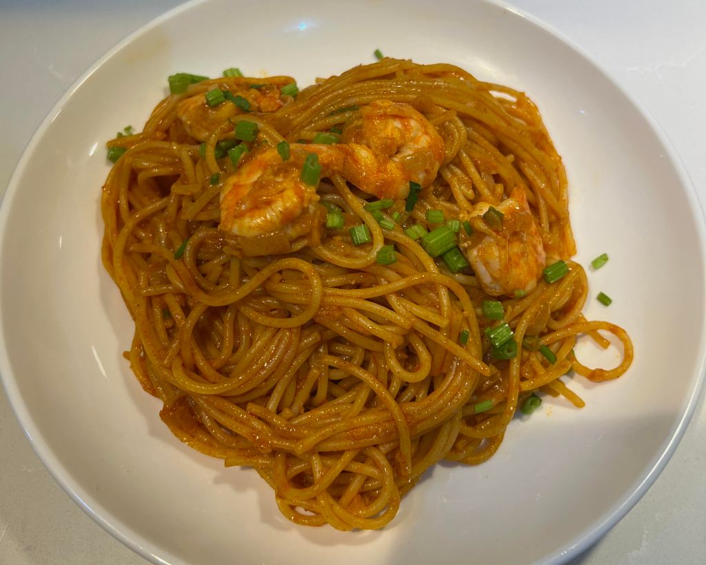 GOCHUJANG PASTA WITH&nbsp;PRAWNS